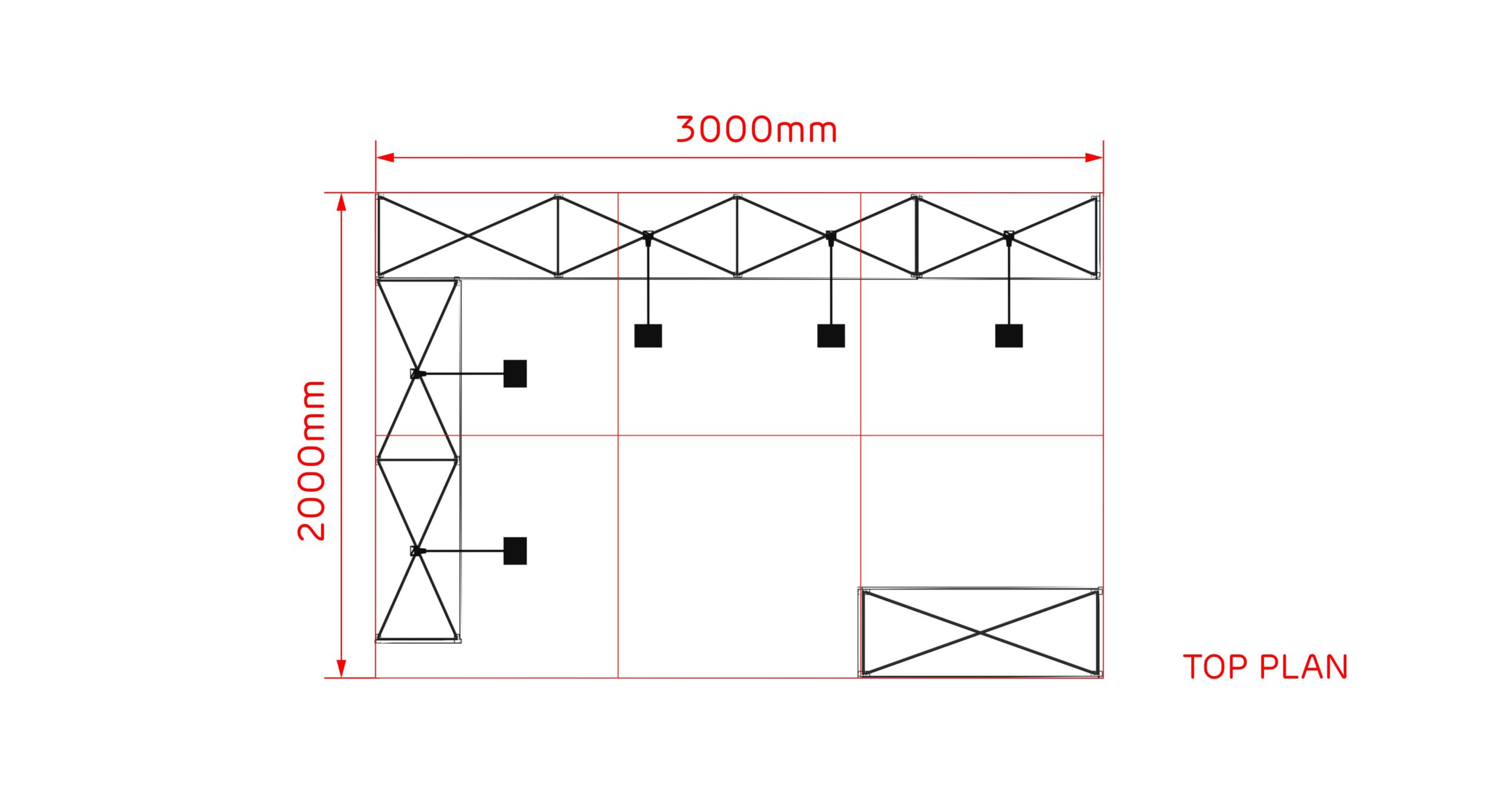 3x2m Eckstand - Messestand 021