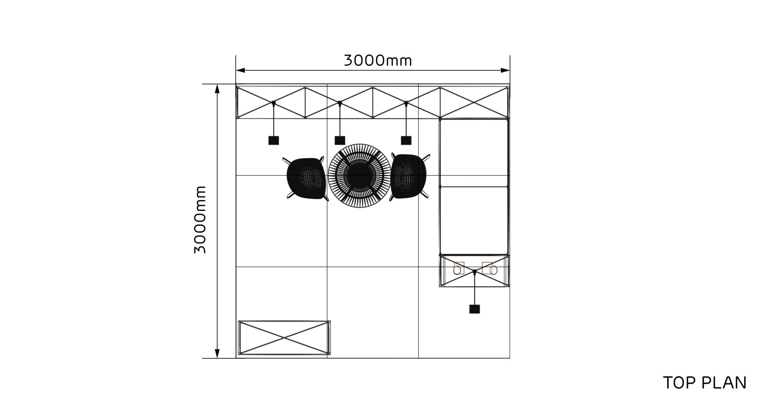 3x3m Kopfstand - Messestand 034