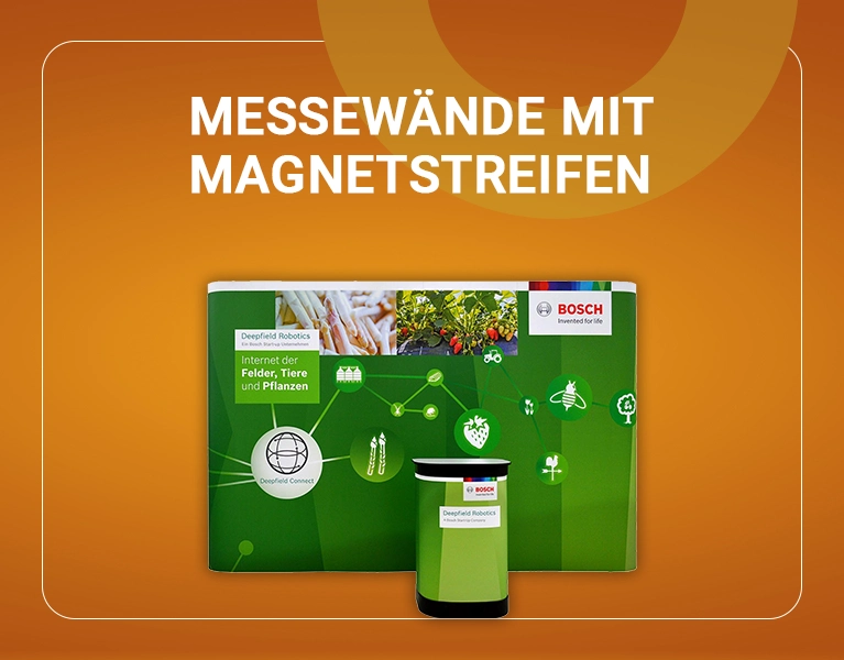 Messewände mit Magnetstreifen